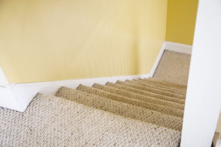 Carpeted stairs